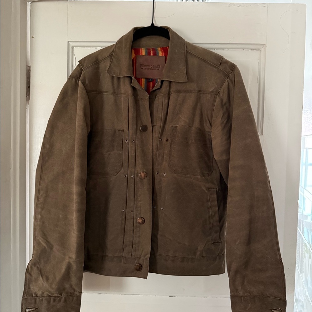 Freenote Cloth riders jacket waxed canvas oak